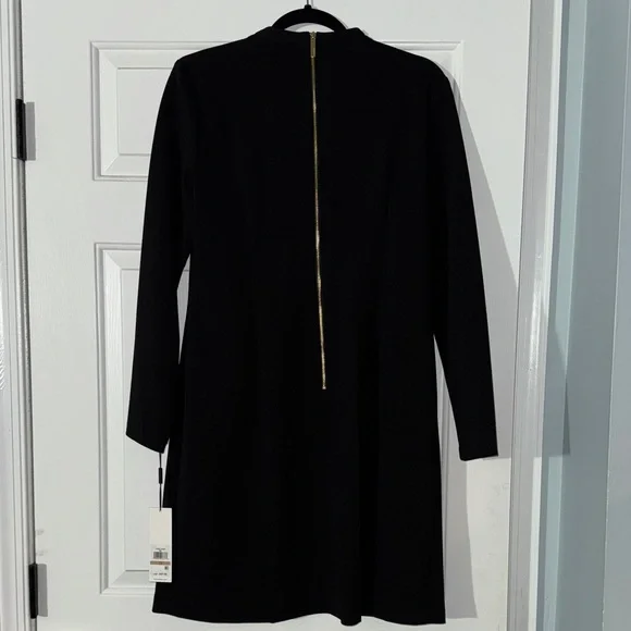 NWT Long-sleeved Tie-neck Scuba Crepe Dress - Picture 5 of 8